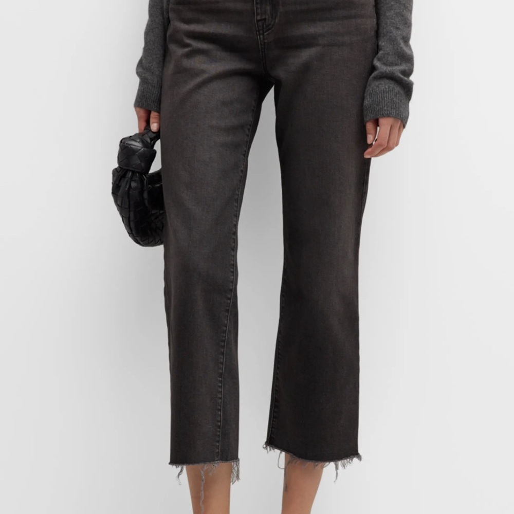 Frame Denim Women's Black Washed Straight-Leg Jeans